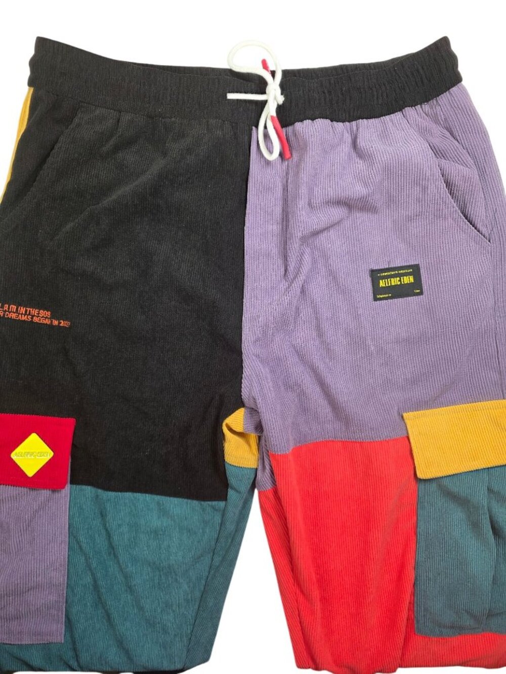 Aelfric Eden Colorblock Corduroy Patchwork Joggers, Men's Medium